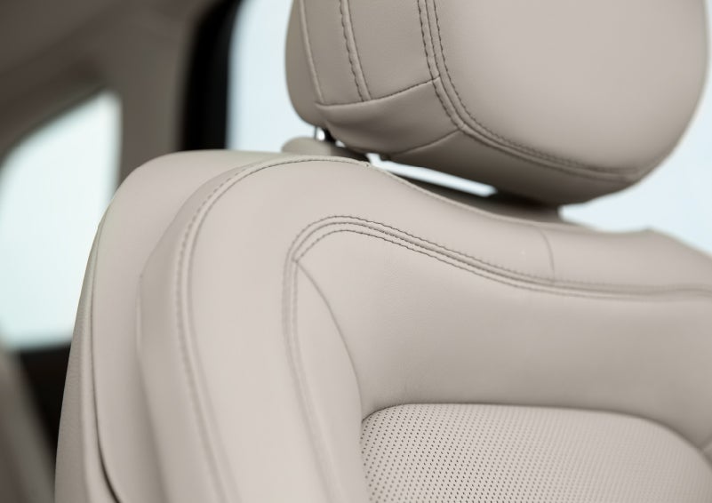 A detail shot of available leather-trimmed Perfect Position front seat shows off artistic details like luxe materials, precision stitching and supple curves | Maguire's Lincoln in Palmyra PA