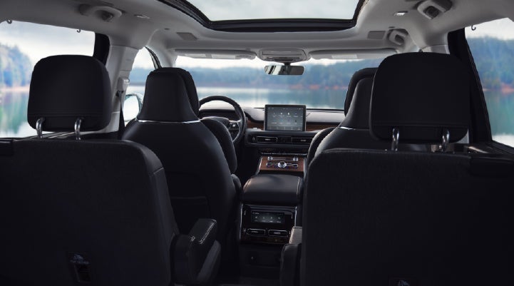 The interior of a 2024 Lincoln Aviator® SUV from behind the second row | Maguire's Lincoln in Palmyra PA