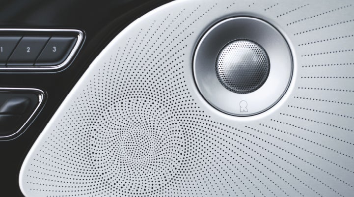 A stylish speaker cover of a 2024 Lincoln Aviator® SUV is shown | Maguire's Lincoln in Palmyra PA
