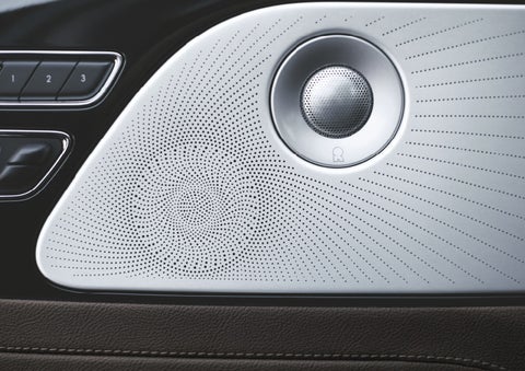 Two speakers of the available audio system are shown in a 2024 Lincoln Aviator® SUV | Maguire's Lincoln in Palmyra PA