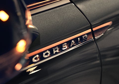 The stylish chrome badge reading “CORSAIR” is shown on the exterior of the vehicle. | Maguire's Lincoln in Palmyra PA