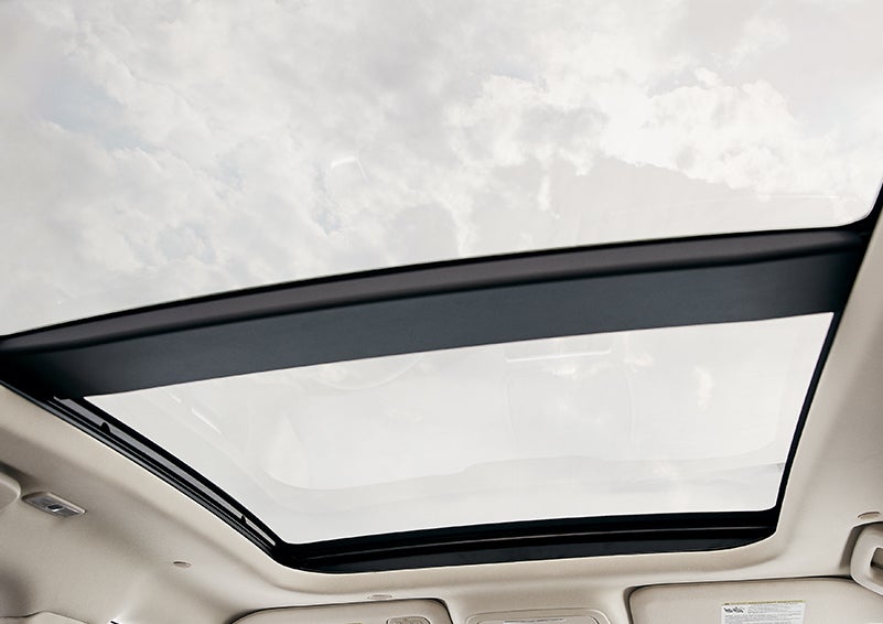 The available panoramic Vista Roof® is shown from inside a 2024 Lincoln Corsair® SUV. | Maguire's Lincoln in Palmyra PA