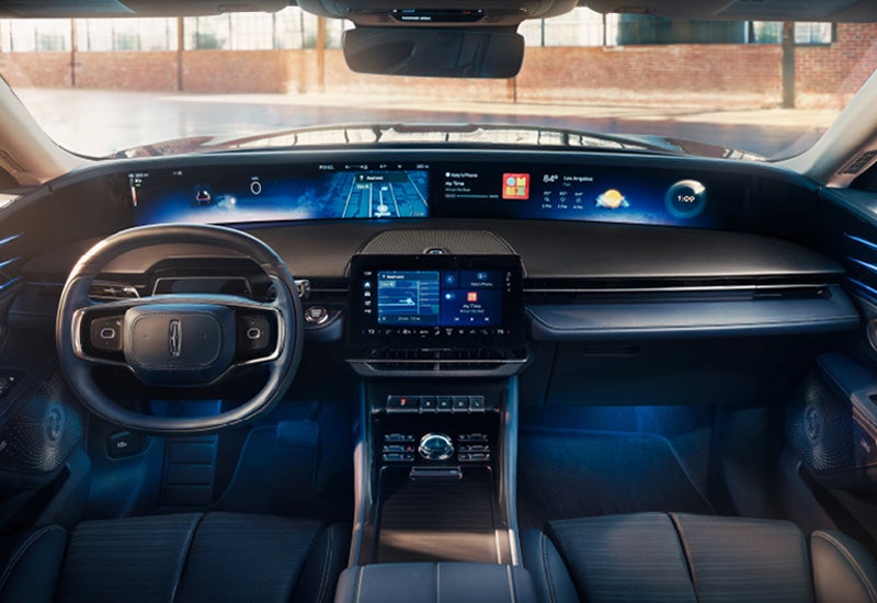 A large panoramic display is shown on the dashboard of a 2024 Lincoln Nautilus® SUV | Maguire's Lincoln in Palmyra PA